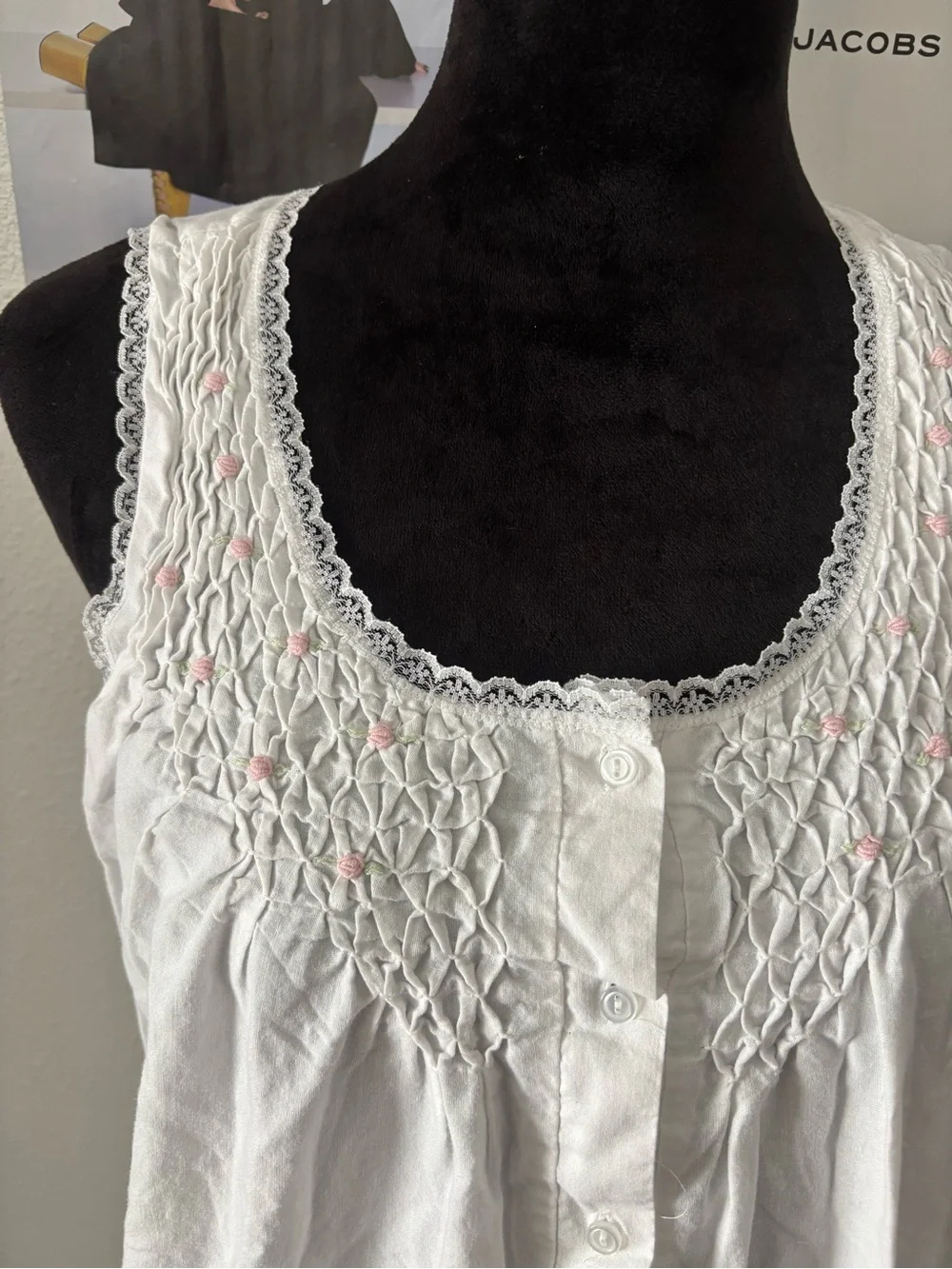 Nicole White Lace-Trim Camisole
